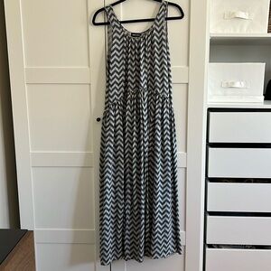 Giorgio Armani Satin Chevron Sleeveless Maxi Dress, size 42 IT/ 6 US